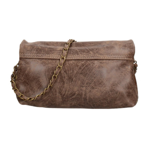 Borsa a tracolla da donna Made in Italy - Modello Floralia Lux - Pelle scamosciata - 25.0 x 15.0 x 11.0 cm