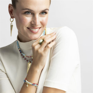 Anillo con Amazonita acabado oro 18k