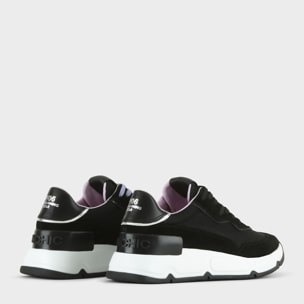 SNEAKER P06 DONNA IN MESH, SUEDE E PELLE NERO