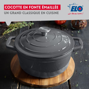 Cocotte en fonte émaillée gris classique