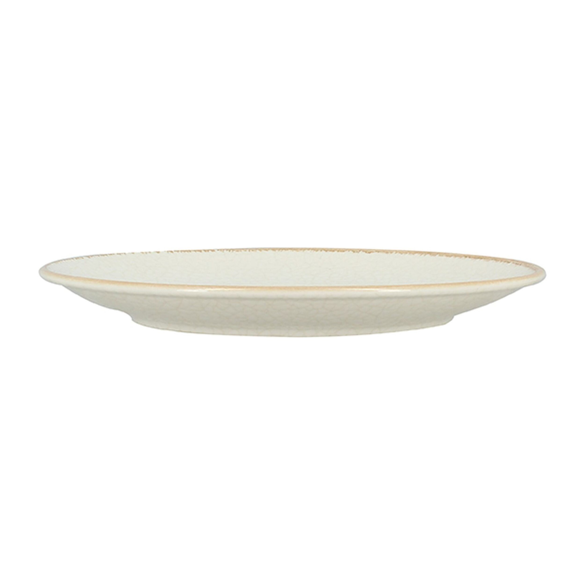 Lot de 6 assiettes plates en porcelaine blanche et liseré beige 27cm NUANCE