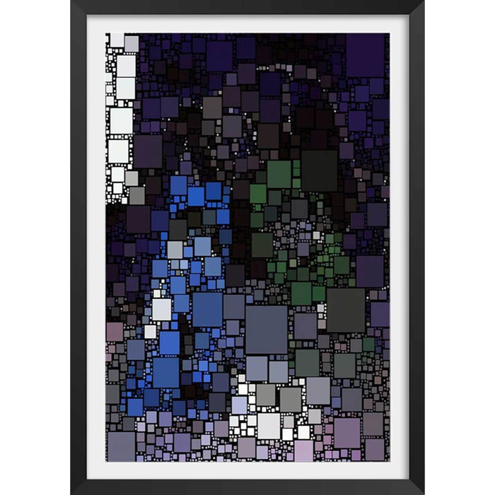 Affiche vitraux sainte chapelle Affiche + cadre en bois - Noir