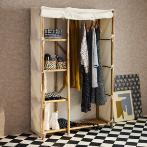 Armoire dressing bambou 3 étagères FIDJI