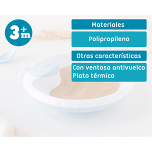 PLATO TÉRMICO CON VENTOSA ANTIVUELCO AZUL