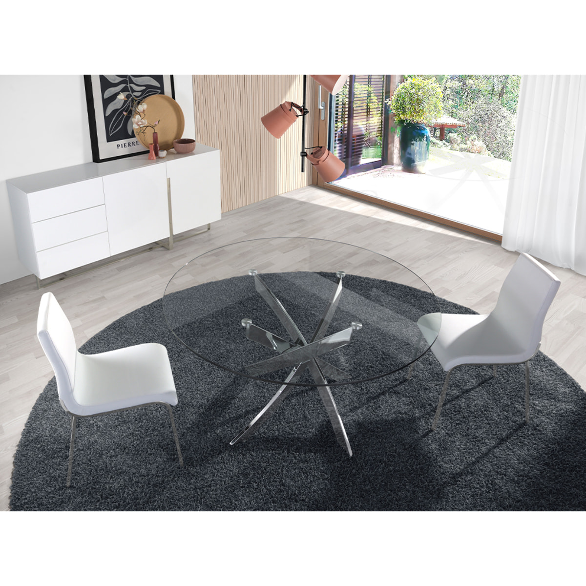 Mueble de TV de Angel Cerda de DM y acero 180x42x85cm