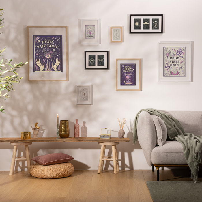 Cadre photo bois "Eva" noir 13x18cm