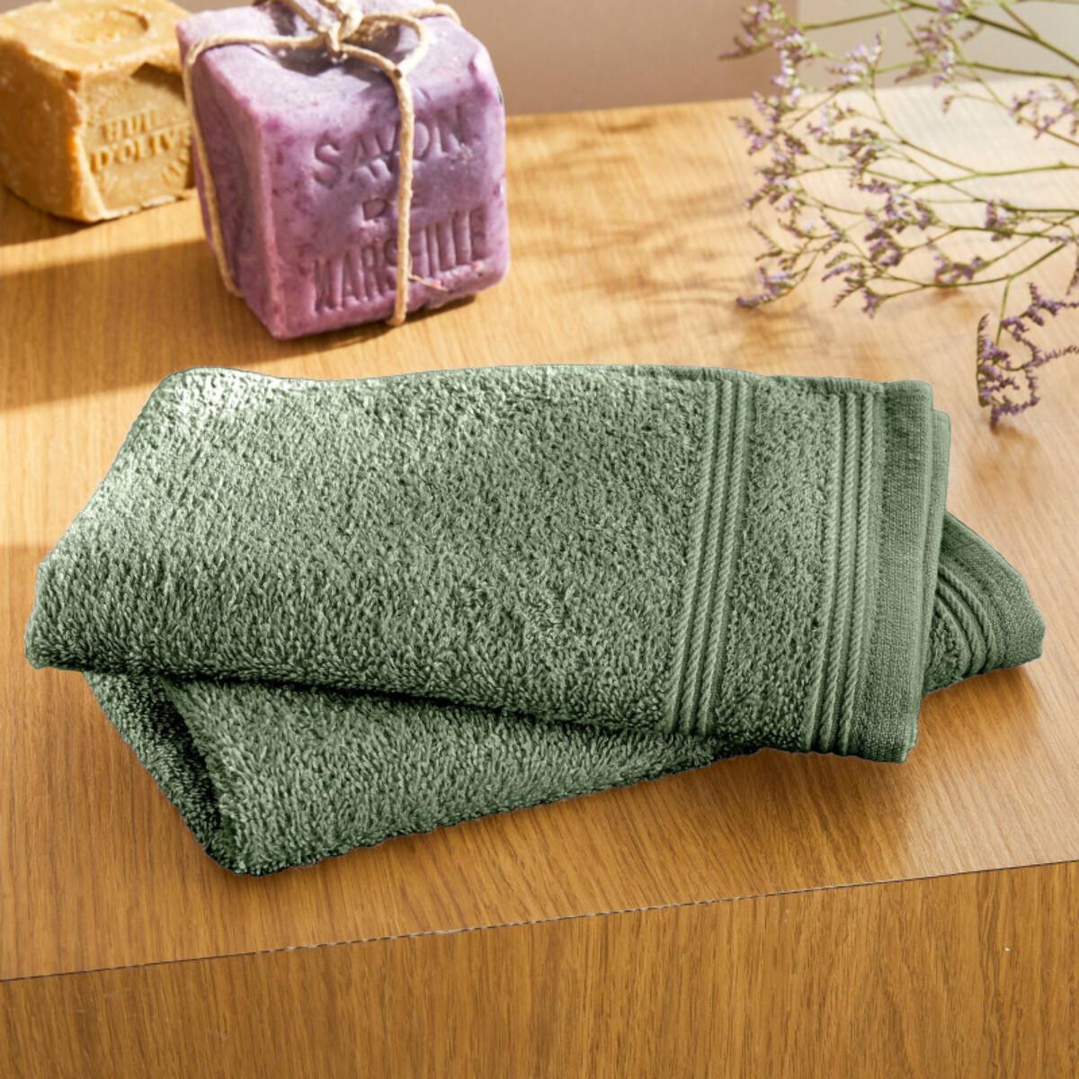 Lot de 2 serviettes invité ''Spa'' 30 x 50 cm / 400 gr/m² - Couleur: ''Spa'' Romarin