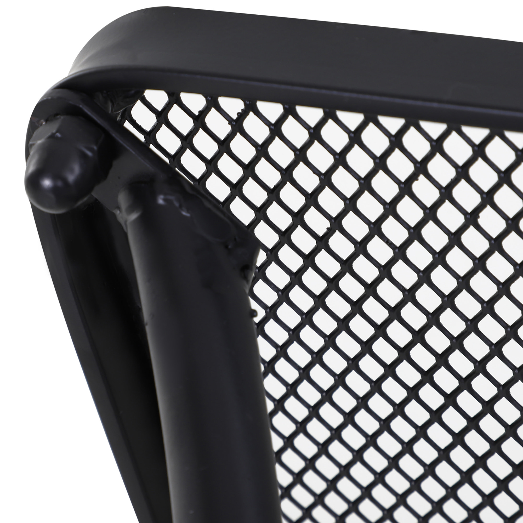 Mesa de Jardín Cuadrada Mesa Auxiliar Exterior con Estructura de Metal para Patio Terraza Balcón Carga 30 kg 45x45x50 cm Negro