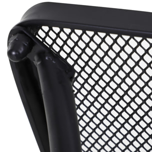 Mesa de Jardín Cuadrada Mesa Auxiliar Exterior con Estructura de Metal para Patio Terraza Balcón Carga 30 kg 45x45x50 cm Negro