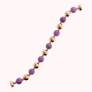 Bracciale con Bead Lucide e Pietre Naturali di Giada Viola