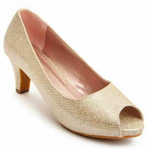 Zapato de tacón - Dorado - Altura: 6 cm