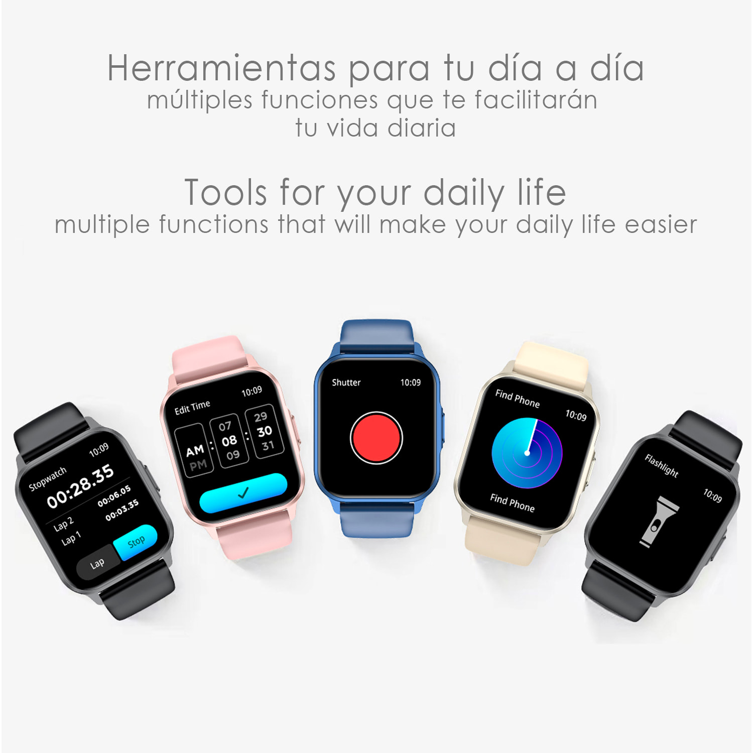 Smartwatch ZW36 con notificaciones de Apps, varios modos deportivos. Monitor de tensión y oxígeno, termómetro.