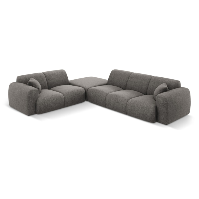 Canapé d'angle gauche "Nolio" 4 places en chenille gris