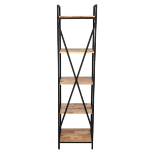 Bibliothèque "Edena" - métal & acacia 45x180 cm