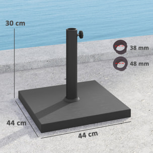 Base para Sombrilla Soporte para Parasol con Relleno de Cemento Pie para Sombrillas Cuadrada para Poste de Parasol de Ø38/48 mm Negro