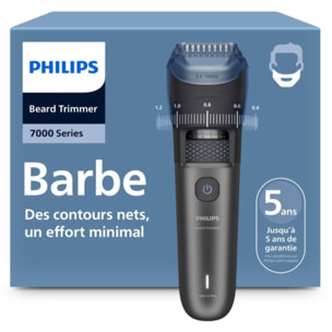Tondeuse barbe PHILIPS BT7665/15 Series 7000, molette réglable, 40 hauteurs de coupe, précision 0,2 mm, autonomie 120 mn
