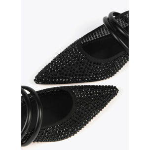 Scarpa slingback realizzata in mesh con strass