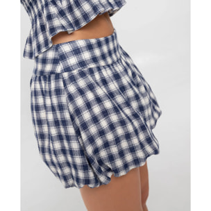 Shorts de mujer abullonados con cuadros