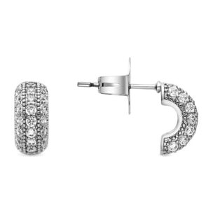 Pendientes con Circonita Brillante acabado plata