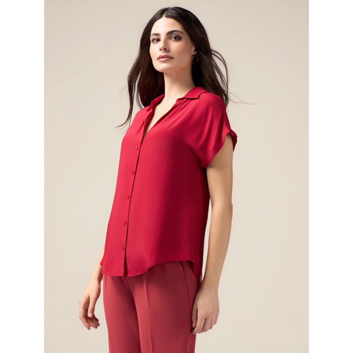 Oltre - Camisa de viscosa - Rojo