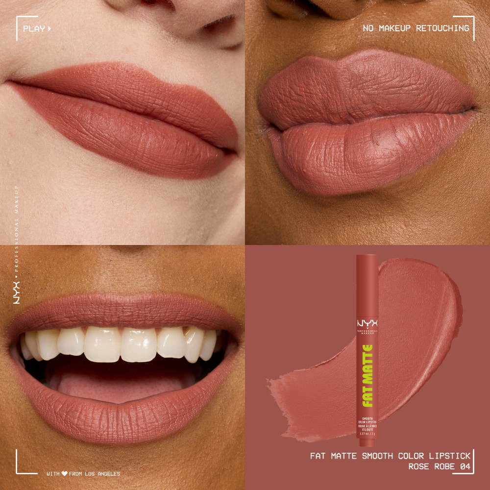 NYX Professional Makeup Fat Matte Rouge à Lèvres Mat Crémeux Rose Robe