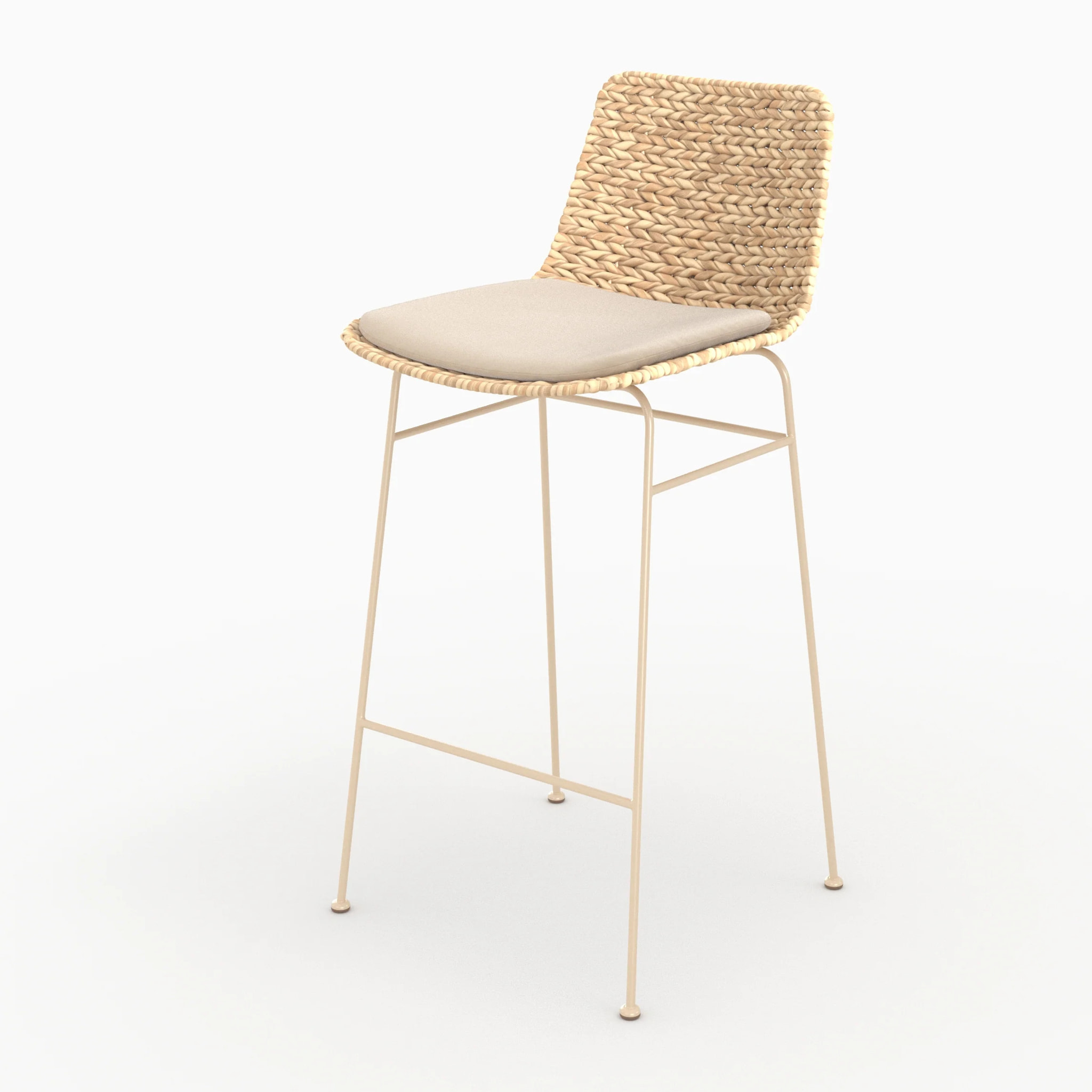 Lot de 2 chaises pour îlot central 66 cm en matière naturelle - Faro