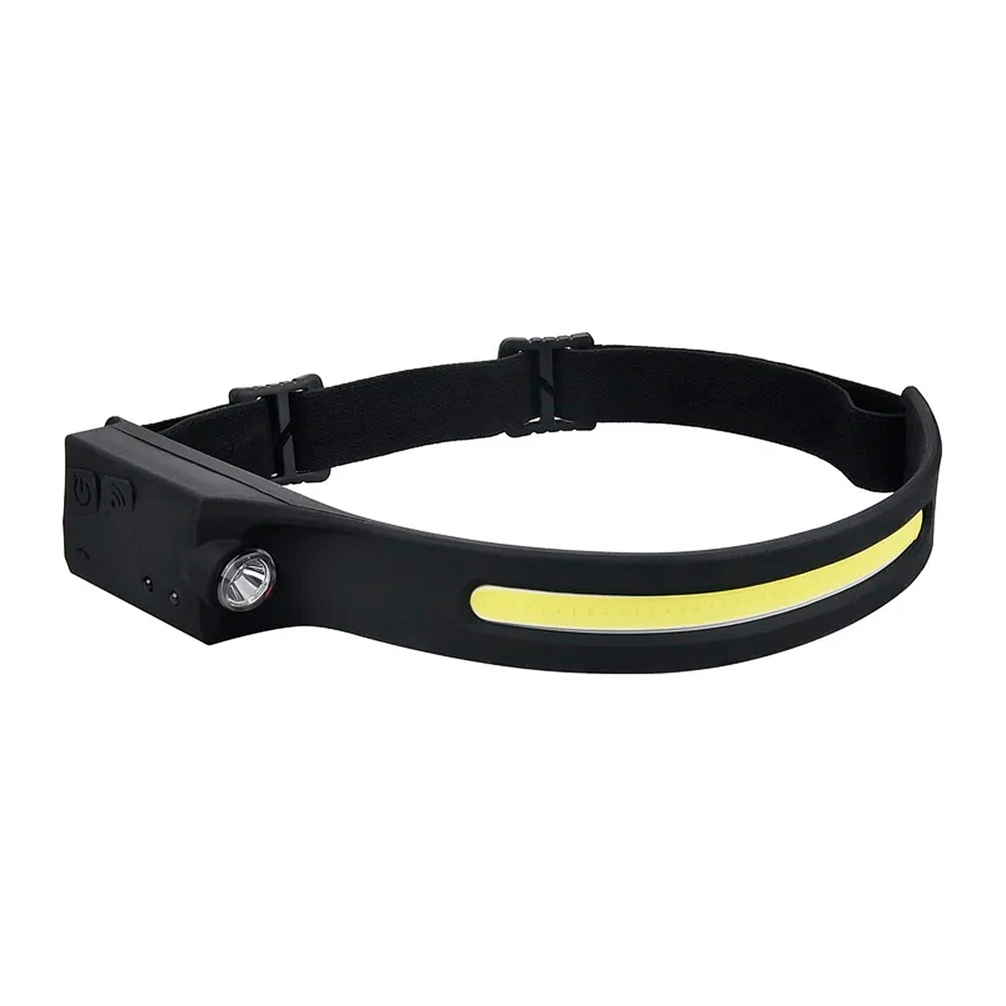 Torcia frontale LED con 350 lm, 6 modalità di illuminazione, sensore di movimento e batteria ricaricabile da 1200 mAh.