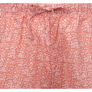 Pigiama leggero DONNA cotone fiori salmone