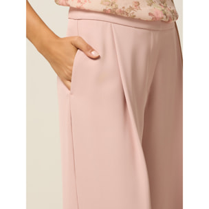 Oltre - Pantalones palazzo de tejido fluido - Rosa