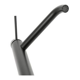 Aurum mitigeur lavabo haut inoxydable, à levier, sans vidage, noir mat SATBAUR285C avec une garantie de 5 ans