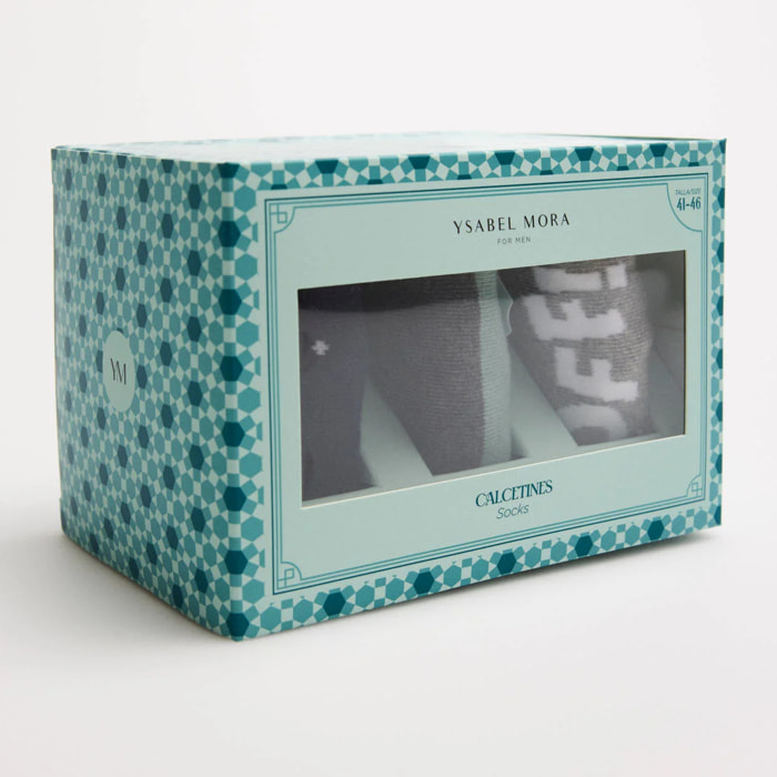 Confezione regalo di 3 calzini stampati