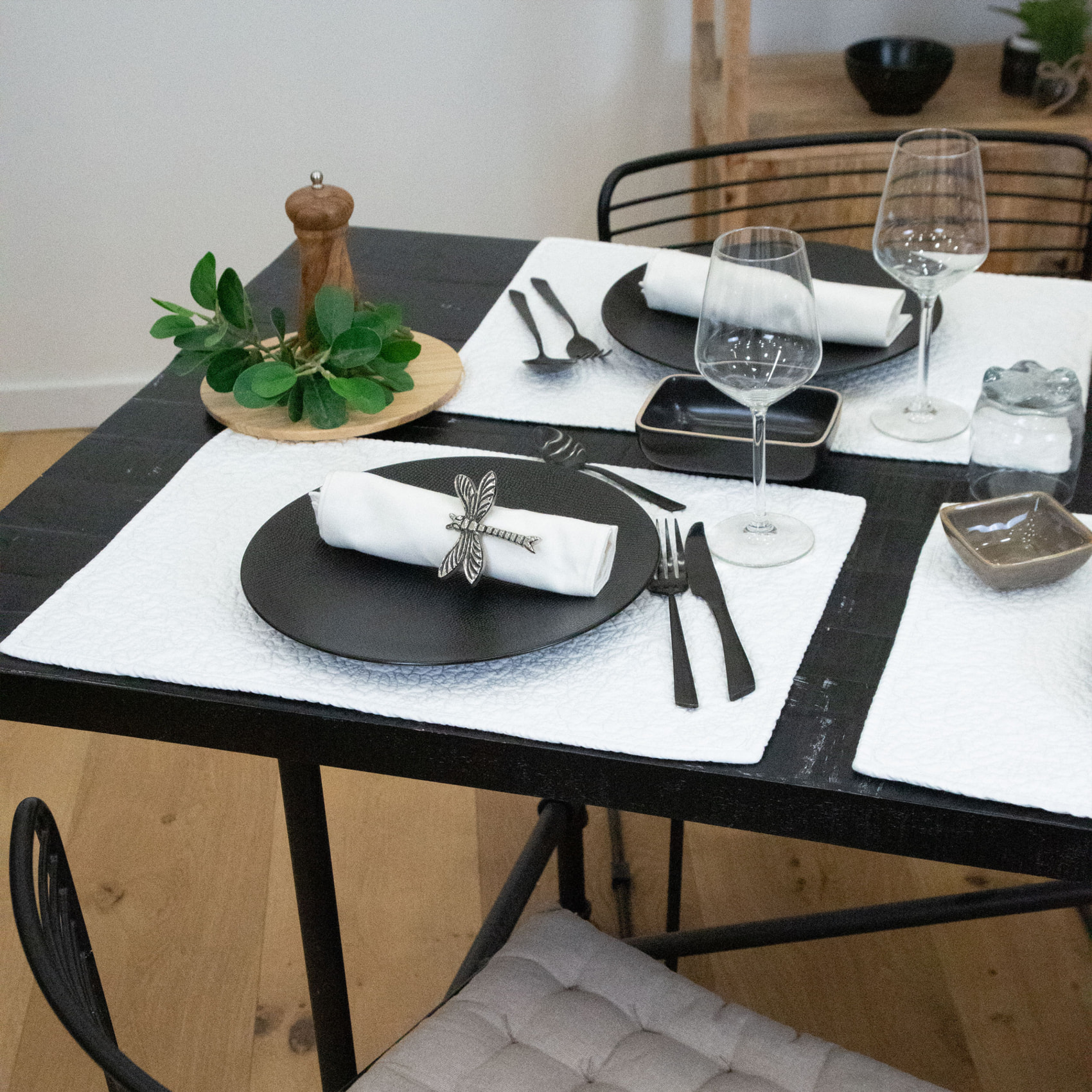 Set de table boutis - Blanc