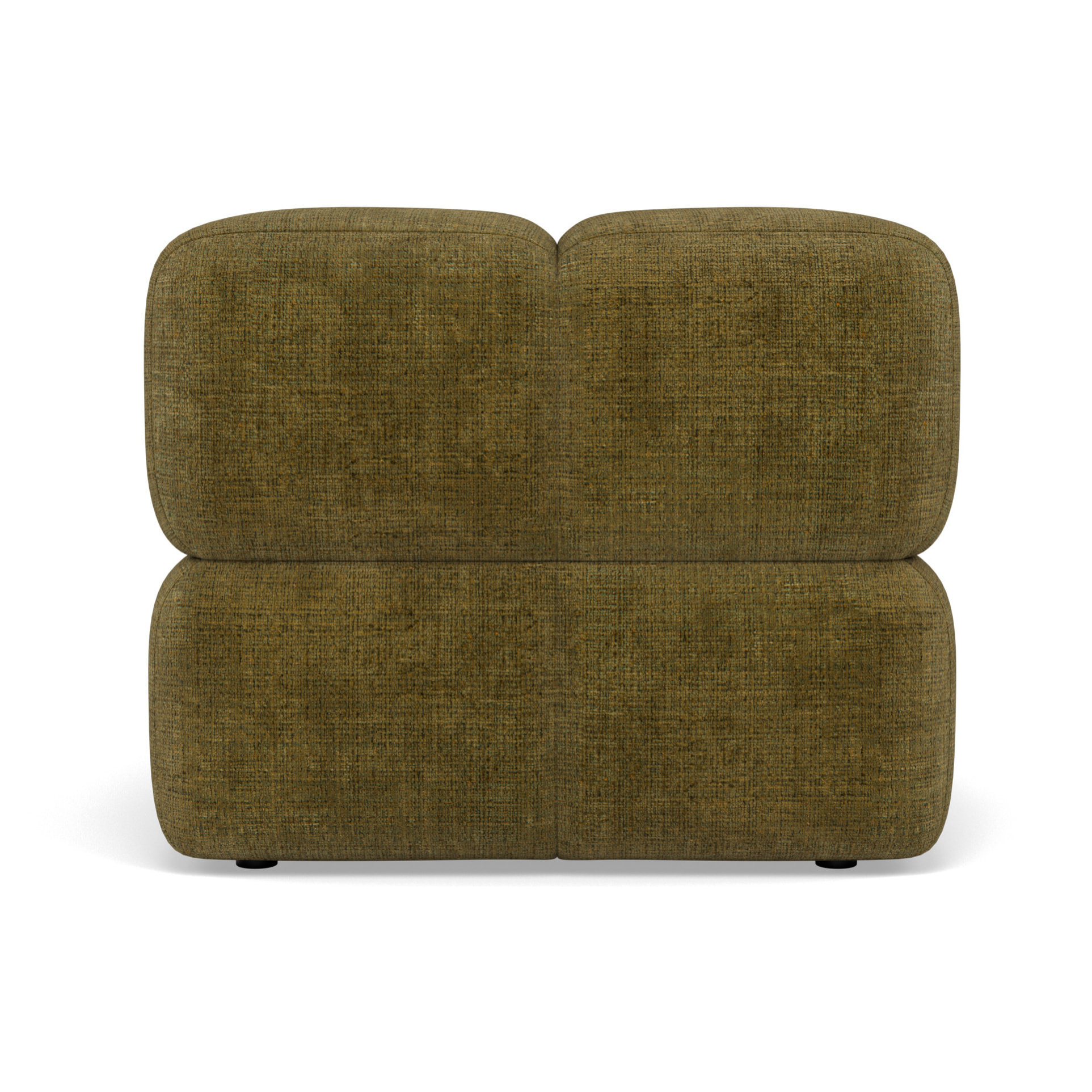 Grace - module d'assise sans accoudoir en velours texturé - Vert Olive