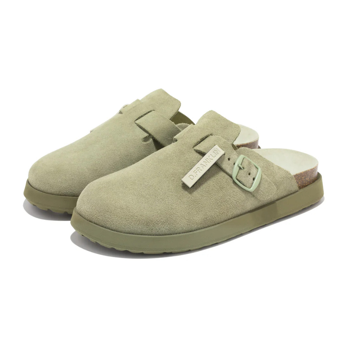 Sandalias Cerradas Vibe Clog Mujer Cierre Hebilla Color Caqui