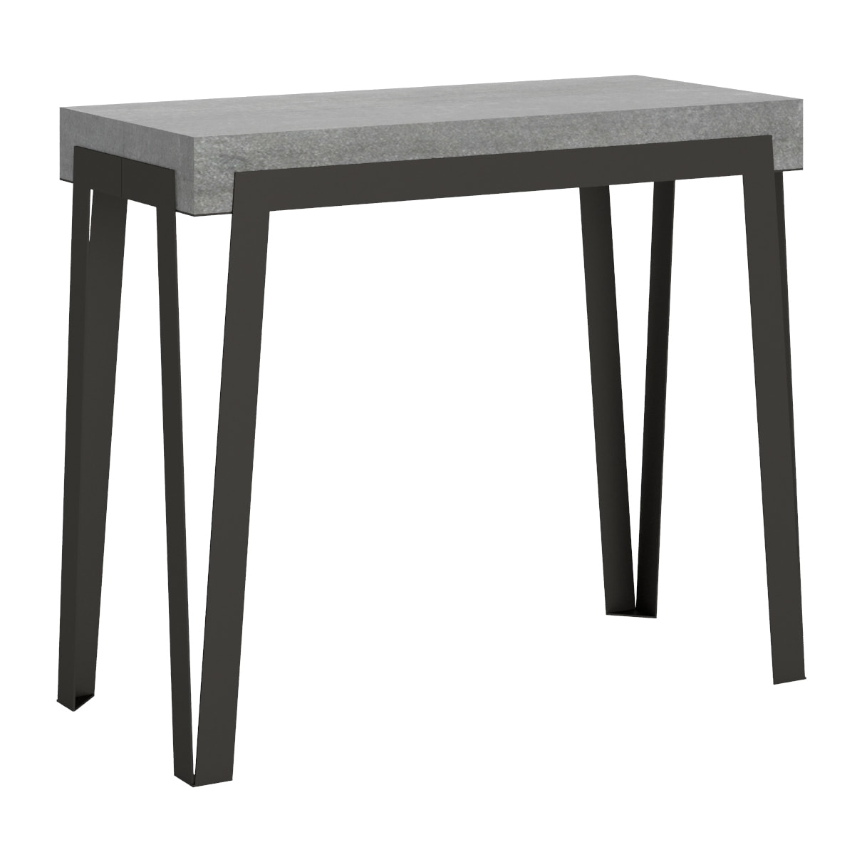Consolle allungabile 90x40/196 cm Rio Small Cemento telaio Antracite.