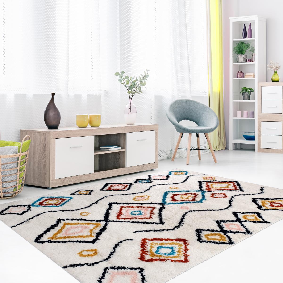 Tapis berbère tissé motifs ethno-chic TEPU