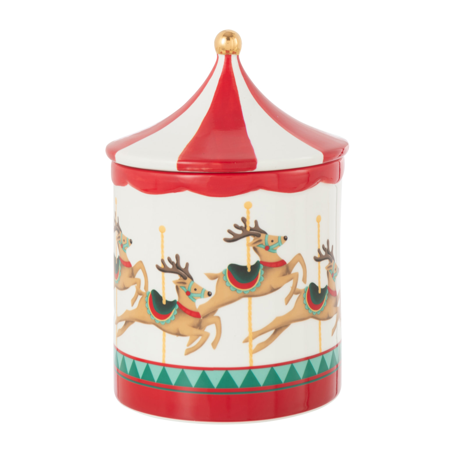 J-Line pot de conservation Carroussel Dolomite - plastique - rouge/blanc