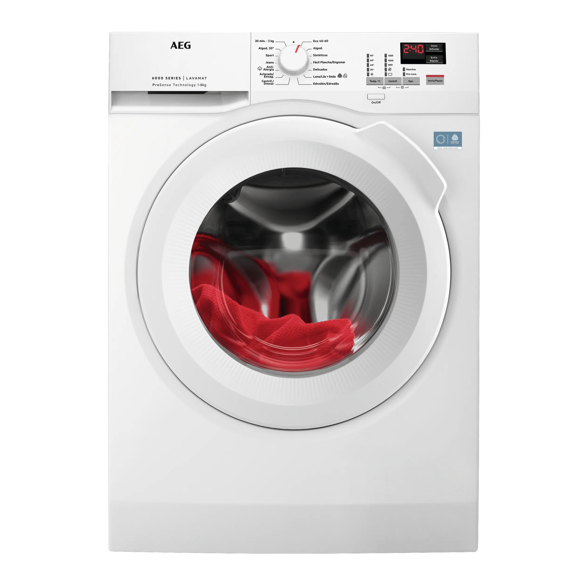 AEG Lavadora de libre instalación Serie 6000 ProSense® de 8.0 kg LFA6K8241C