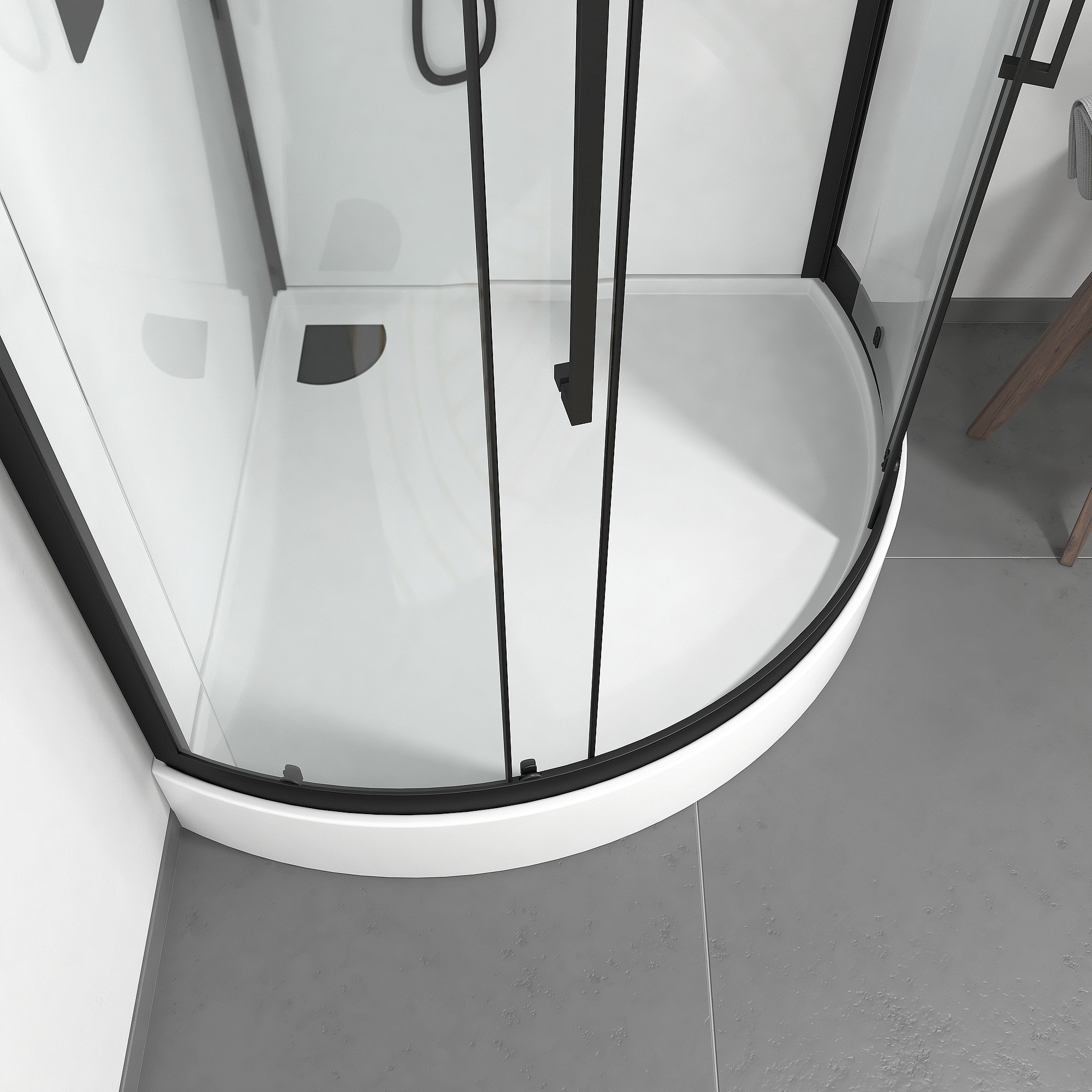 Cabine de douche 1/4 de cercle ROND - 90x90x217cm - FACTORY 2 ROUND
