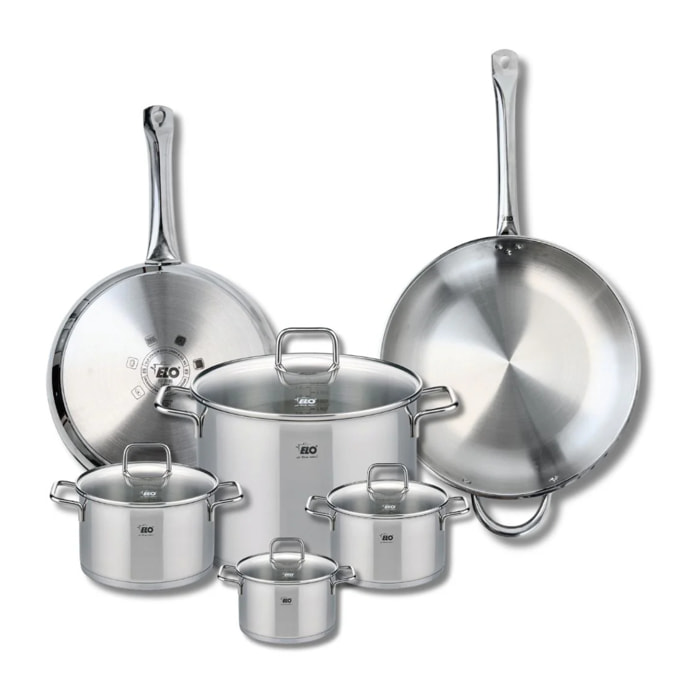 Ensemble de 2 Poêles de cuisson 28 et 32 cm et 4 faitouts 12, 14, 16 et 26 cm Elo Profi Citrin
