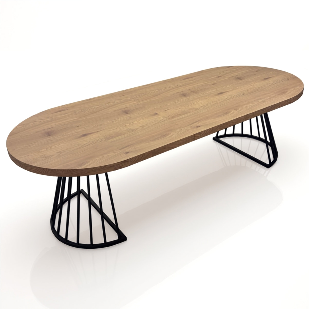Table à manger ronde extensible Tomasucci FEAR, en MDF finition chêne, 110 × 110 × 76,5 cm