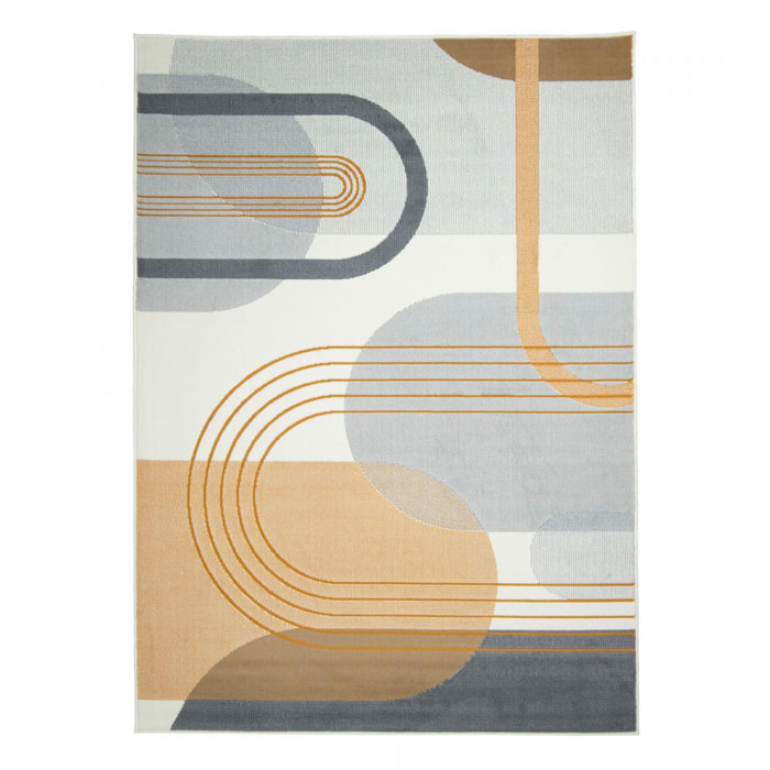 Tapis salon et chambre tissé motif rétro-vintage VOKI
