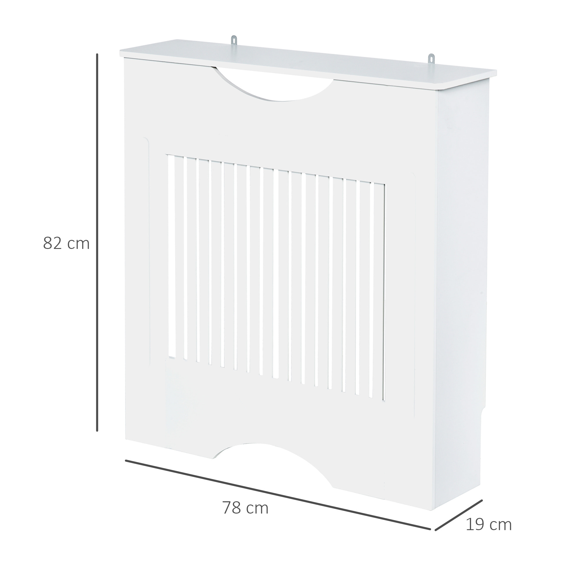 HOMCOM Cubre Radiador 78x19x82 cm Cubierta de Radiador de MDF Moderno con Estante Carga 10 kg y Dispositivo Antivuelco para Sala de Estar Dormitorio Blanco