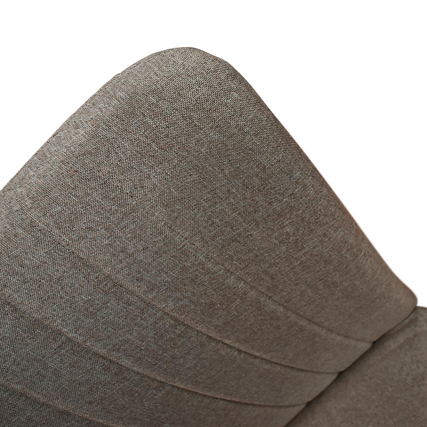 Set di 6 sedie AMSTERDAM in tessuto marrone e gambe in metallo nero