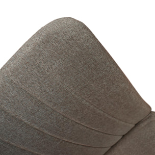 Set di 6 sedie AMSTERDAM in tessuto marrone e gambe in metallo nero