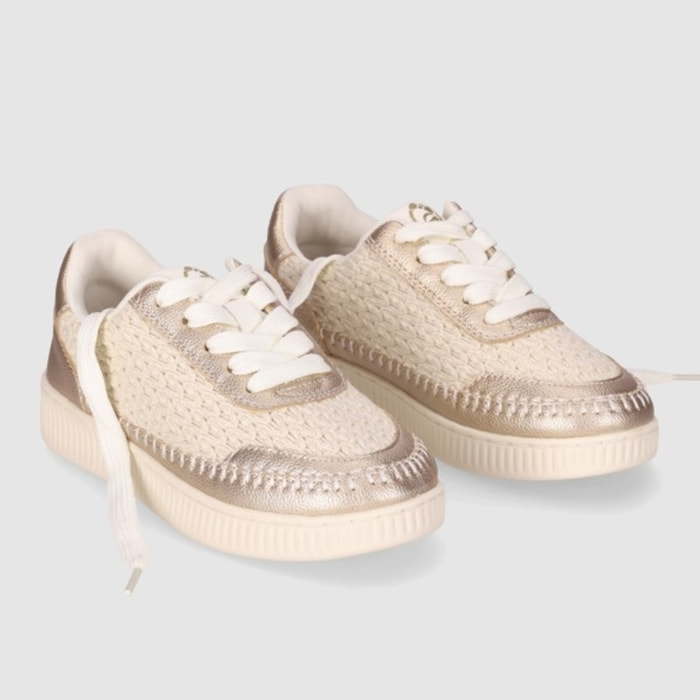 Deportivos de Tejido - Oro - Tacón: Bajo