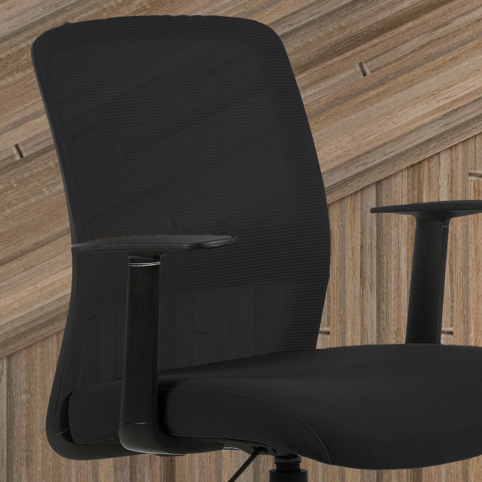 Silla de estudio Devon tela negro 94x61x59 cm