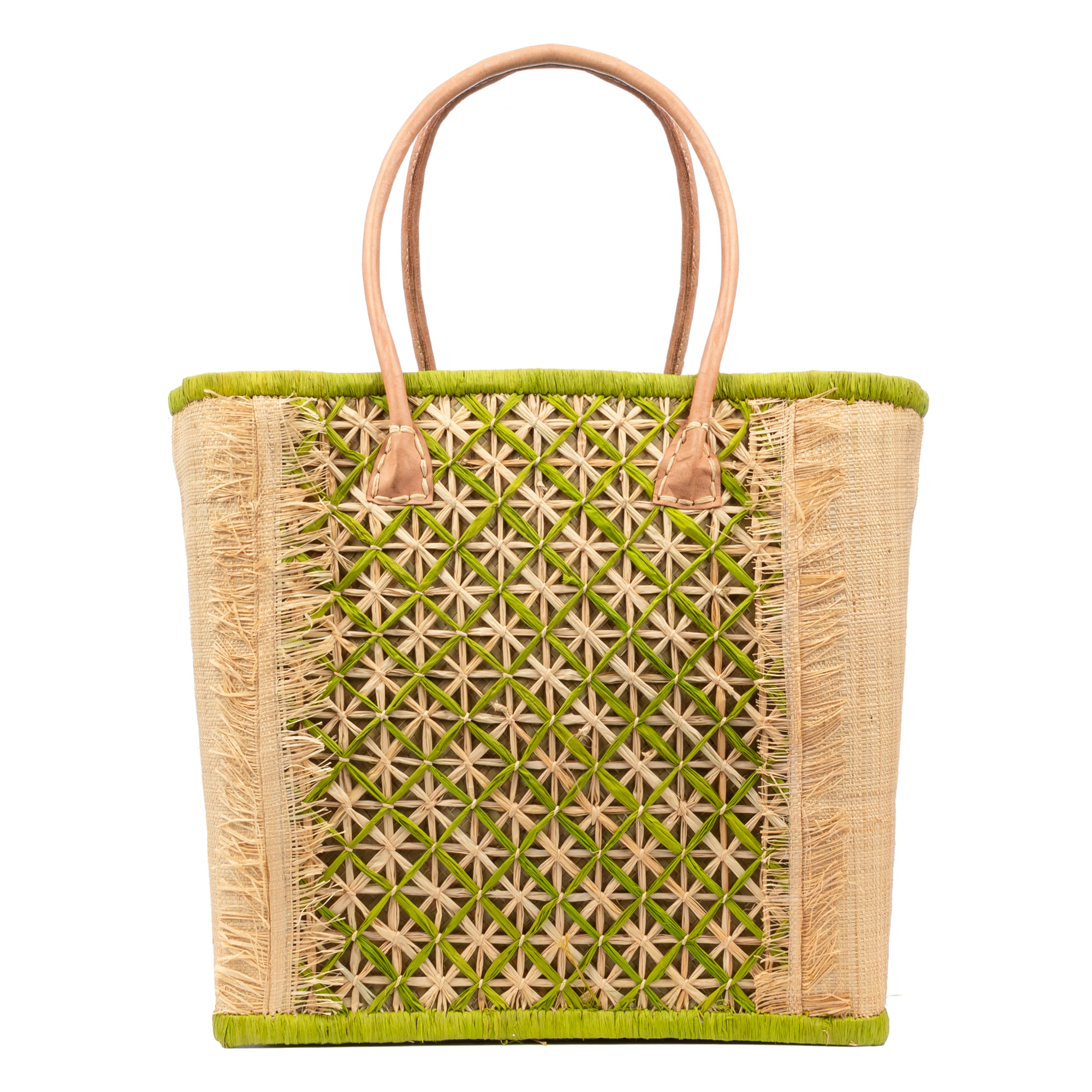 Villafrati bolso de hombro mujer. Fabricado en rafia y paja, con asas de cuero.