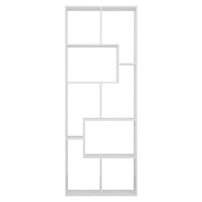 Bibliothèque 8 étagères multiformes blanche JANE