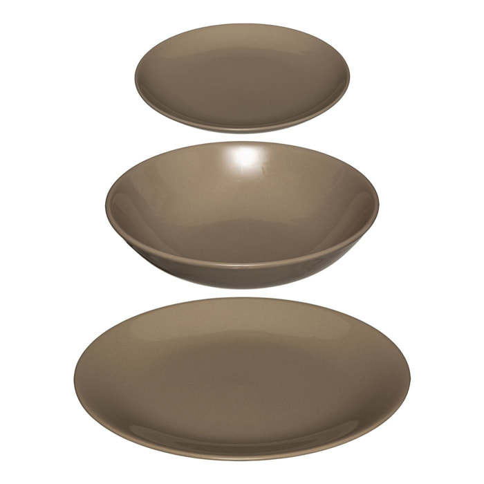 Lot 18 assiettes portofino taupe